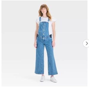 Isabel Maternity by Ingrid and Isabel Wide Leg Square Neck Sailor Overalls 4